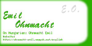 emil ohnmacht business card
